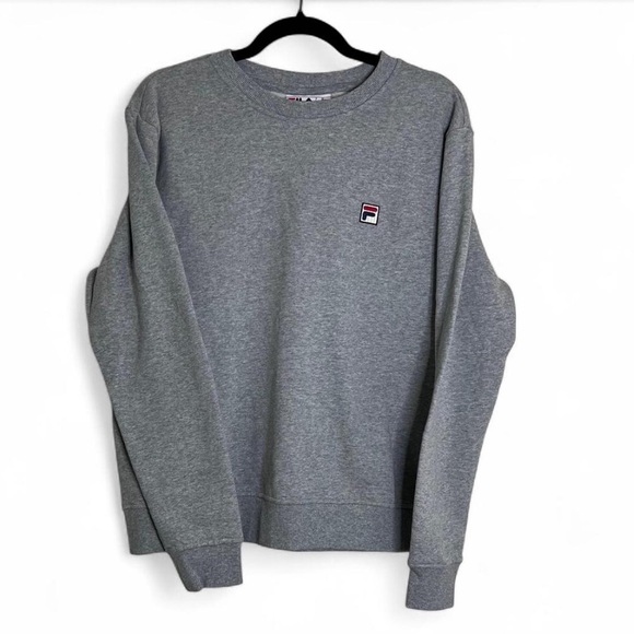 Fila Grey Crewneck Sweatshirt L With Small Emblem - Picture 1 of 5